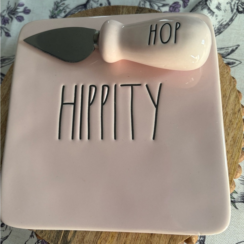 Rae Dunn Pink Hippity Hop Cheese Plate